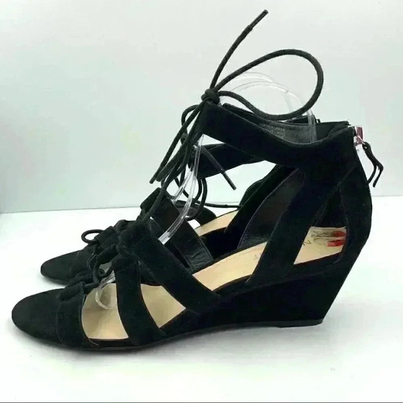 Nine West Pasa heels size 10 black suede wedges - Picture 4 of 12